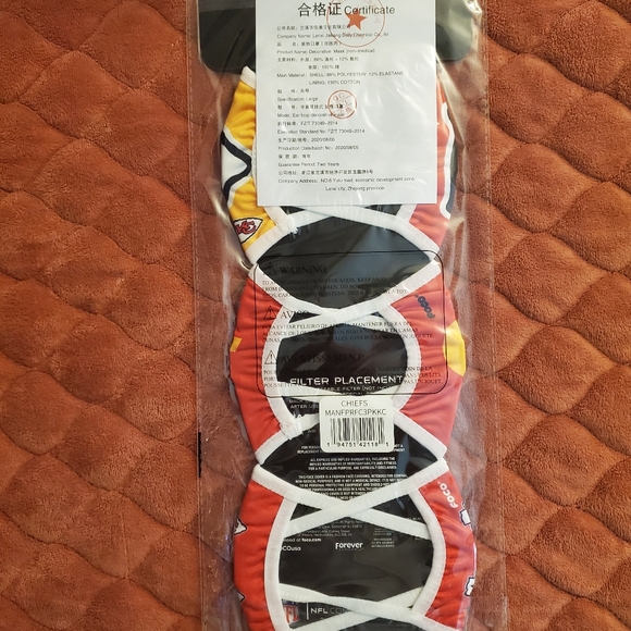 Foco Kansas City Chiefs Masks 3 pk unisex - Picture 5 of 5